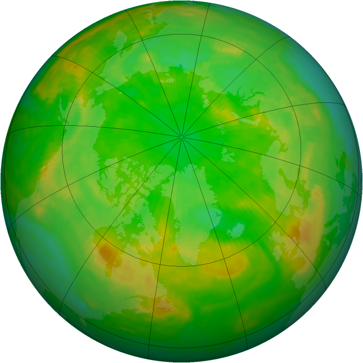 Arctic ozone map for 10 July 1980